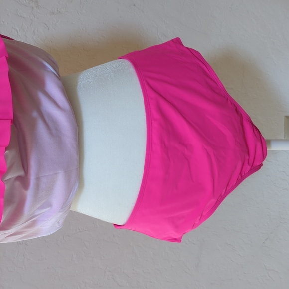 NEW Amazon (Aleumdr) Hot Pink Retro Tummy Control Tankini/Swim Dress Size XL - Picture 10 of 13
